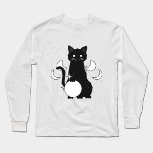 Halloween Witchy Black Cat Long Sleeve T-Shirt